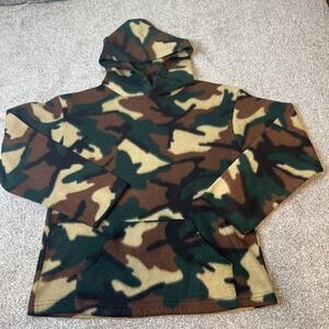 vtg Sportrax Hoodie boys Medium Pullover Fleece Kangaroo Pocket Camo Hunt y2k 90